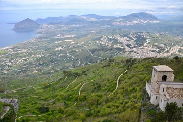 Fototapeta premium Erice Sicily - A medieval hill town near Trapani