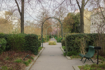 Park path from Paris in the morning