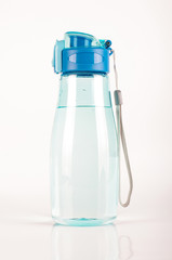 Plastic water bottle isolated on the white background