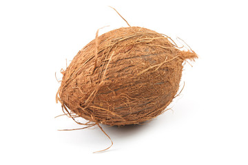 Fresh coconut on white background