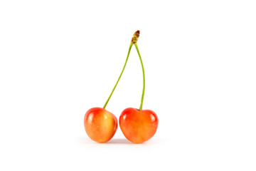 Cherry on white background.