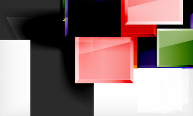 Obraz premium Bright colorful square shape blocks geometrical background