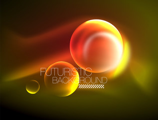 Vector glowing neon circles abstract background