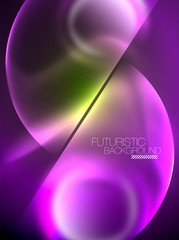 Vector glowing neon circles abstract background