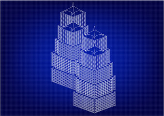 Fototapeta premium Frame of white buildings
