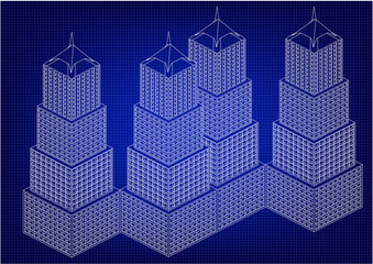 Fototapeta premium Frame of white buildings