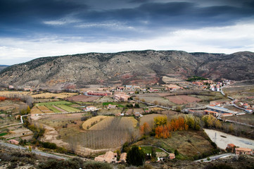 Vista aérea de una paisaje de Aragón