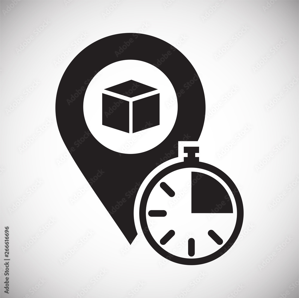 Poster delivery related icon on background for graphic and web design. simple vector sign. internet concept