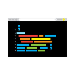 Programming code on a browser window - Vector