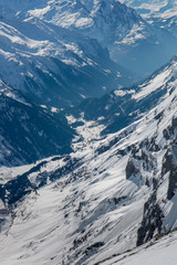 Fototapeta na wymiar Snowy Mountains from Switzerland Alps