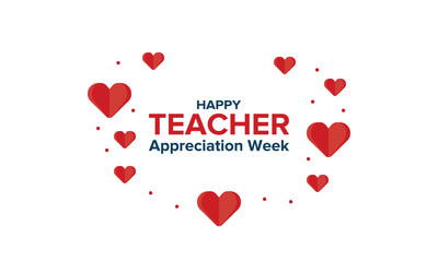 Teacher Appreciation Week in United States. Celebrated annual in May. School and education  national concept. Poster, card, banner and background. Vector illustration