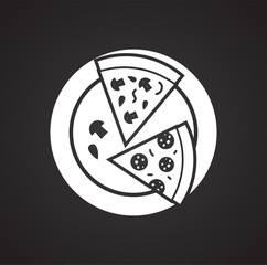 Pizza related icon on background for graphic and web design. Simple vector sign. Internet concept symbol for website button or mobile app.
