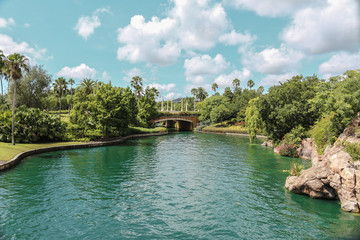 Beautiful lake landscape in a park