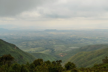 Fototapeta premium An aerial view of Rift Valley from Kijabe Hills, Kenya
