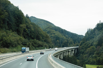 Road bridge in the mountains