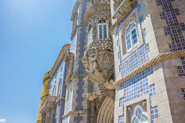 Naklejka premium Closer View of Pena Palace in Sintra, Portugal