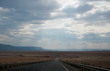Long straight highway in southwest USA
