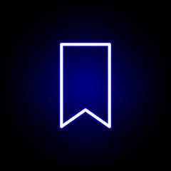 bookmark icon in neon style. Can be used for web, logo, mobile app, UI, UX