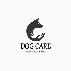 Dog care logo design template. Vector illustration