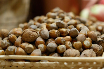 hazelnuts and walnuts