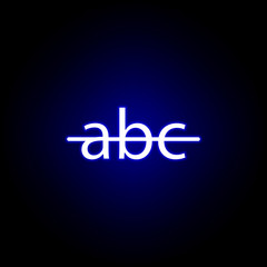 strikethrough text icon in neon style. Can be used for web, logo, mobile app, UI, UX