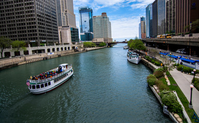 Naklejka premium chicago boat tour