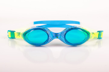 Swimming goggles isolated on the bright background