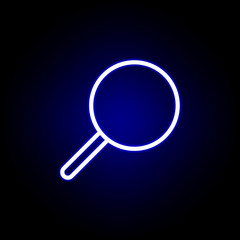 magnifier, search icon in neon style. Can be used for web, logo, mobile app, UI, UX