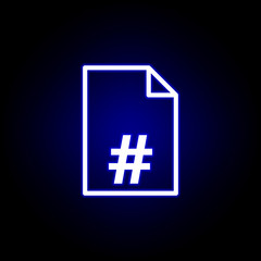 Fototapeta premium page number icon in neon style. Can be used for web, logo, mobile app, UI, UX