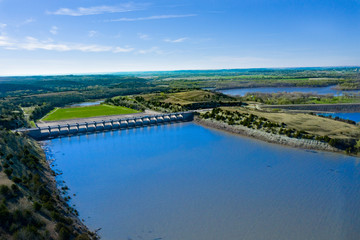 water side of a spillway dam