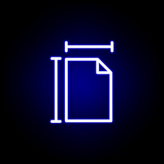 size page icon in neon style. Can be used for web, logo, mobile app, UI, UX