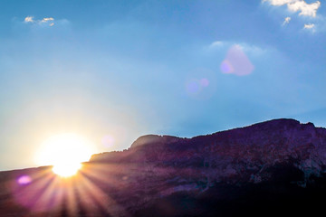 Beautiful sunset over the mountains