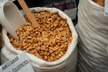 Almonds in a sack