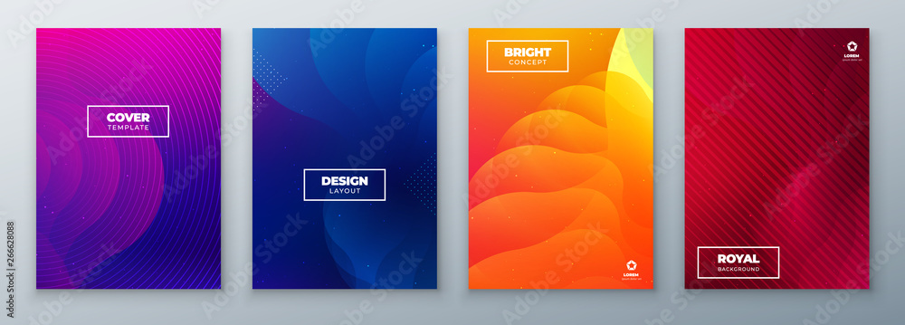 Wall mural minimal modern cover design. dynamic colorful gradients. future geometric patterns. poster template 