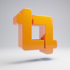 Volumetric glossy hot orange Crop icon isolated on white background.