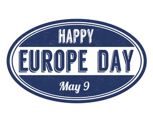 Happy Europe day sign or stamp