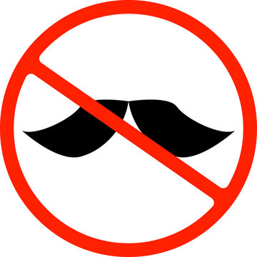 Illustration of an isolated forbidden signal with a moustache