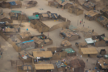 Aftermath Cyclone Idai and Cyclone Kenneth in Mozambique and Zimbabwe, pictures of affected villages taken from helicopter. 