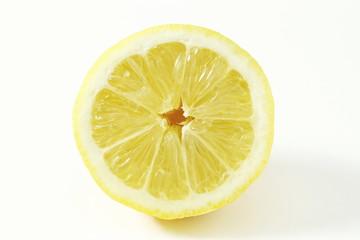 fresh lemon lime citrus fruit cut slice in white background