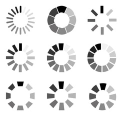 Circular loading sign, isolated on white background, illustration.