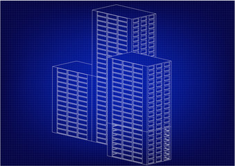 White futuristic skyscrapers