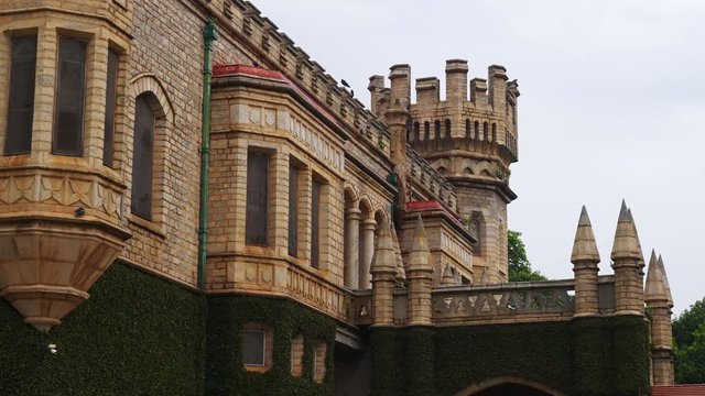 day time famous bangalore city palace walls panorama 4k india