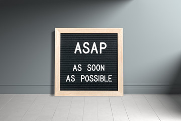 Letterboard with acronym 