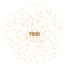 Obraz premium Yes word pop art retro illustration. Isolated image on white background. Comic book style imitation.