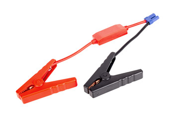 Car battery jumper cable for charger or booster.