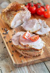 Sandwich with porchetta - Italian roasted pork