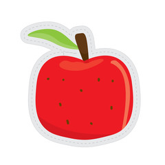 Apple dotted sticker image. Vector illustration design
