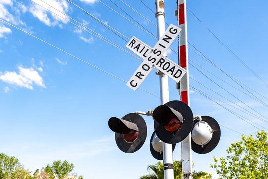 Railroad Crossing stop light and barrier
