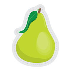 Pear dotted sticker image. Vector illustration design