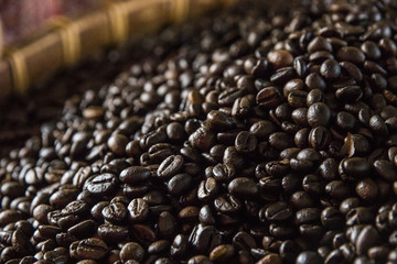 Grain de café torrefaction texture marron